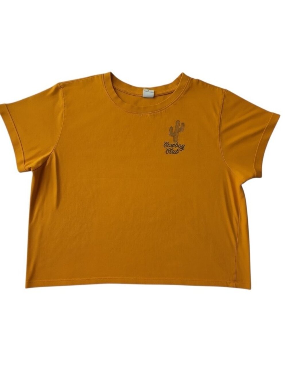 Electric PINK Cropped Cowboy Club T-Shirt Size L